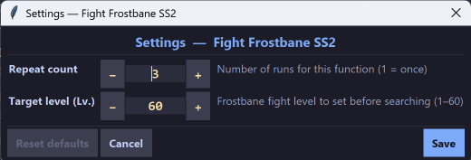 Cure Soldier settings